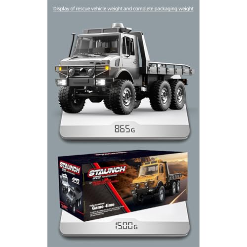Image of 1 /18 RC Crawler, Full Proportional 6WD All-Terrain Remote Control Off-Road Emergency Truck, Gift for RC Climbing Car Enthusiasts and Collectors (Yellow /C8823-YW-B)