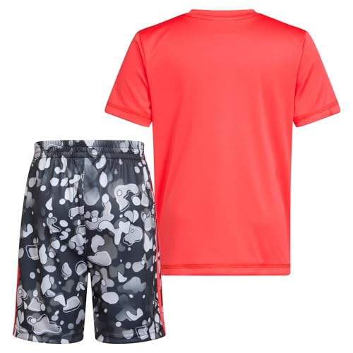 Image of adidas boys Short Sleeve T-shirt and Printed Shorts 2-piece Set