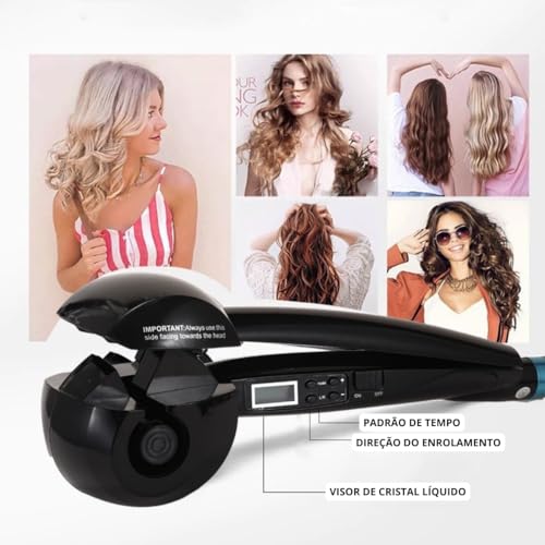 Benedita, Modelador de Cachos para Cabelo Automático Profissional Premium Cerâmica Com Controle de T