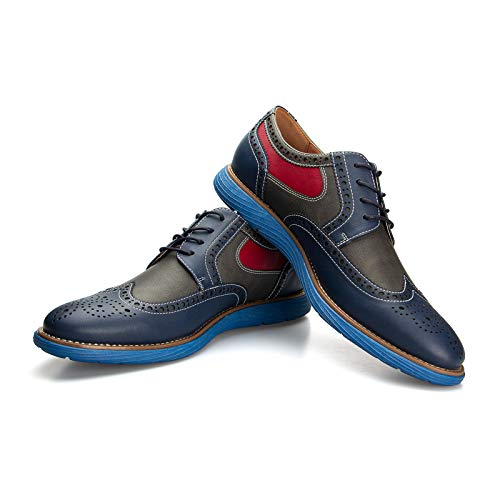 Meijiana Men's Oxford Shoes Dress Shoes Men's Lightweight lace-up Fashion Shoes, Multicoloured-04, 8 US