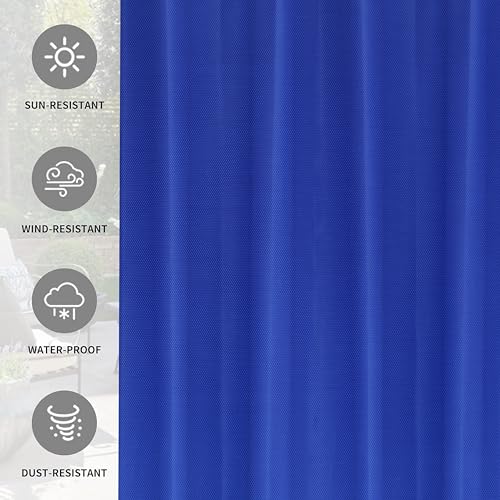 Polyester 300GSM Fabric Waterproof Rain & Sun Blockage Curtains(RoyalBlue 4.5 X 11.5 Feet,Piece of 1) with Top Style Loop Used for Door,Balcony,Outdoor & Indoor Area