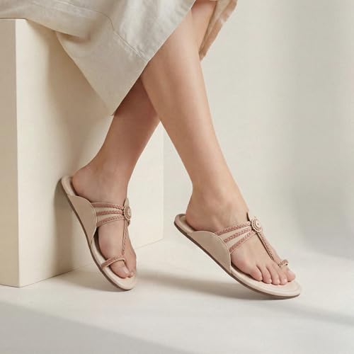 Image of Frido Women's Comfort Flat Sandals | Ethnic Style Slip-On | Super Soft Cushioned Sole, Padded Knit Upper, Breathable & Anti-Skid Zero-Drop | Available in Comfort Flat & Ethnic Kolhapuri style