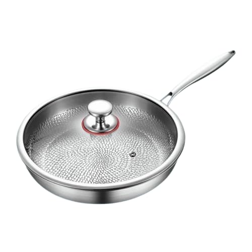 Kaxenig Sartenes Antiadherentes, Sartén Parrilla para Carne, Con Tapa para Cocinar Huevos, Bistec, Pancakes en Casa, en Estufa, para Camping y al Aire Libre con Calentamiento Uniforme