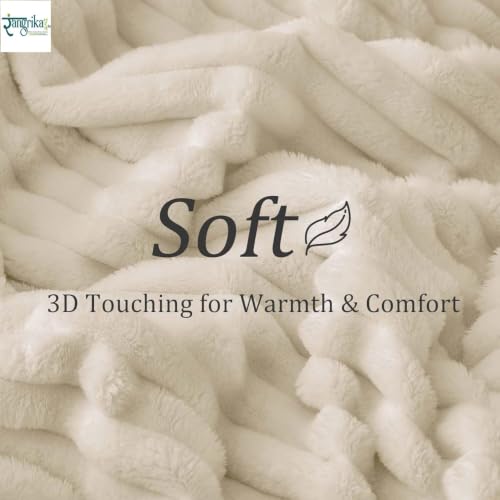 Image of Rangrika.in Ultra Soft Bed Blanket, Premium Flannel Fleece Plush Throw, Ribbed Texture Mink Touch, Lightweight Warm Cozy AC & Mild Winter Use, Machine Washable