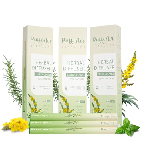 Image of Diffuser Upgraded with Extracts of Mullein, Thyme and Mint for Cleansing Lungs, Improving Breathing and Oral Air Freshening - 4 Packs