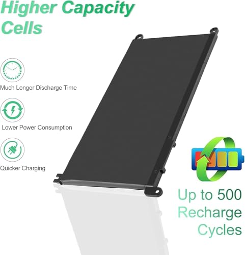 Image of WDX0R Laptop Battery for Dell Inspiron 13 15 5000 7000 5570 7579 7573 7378 5567 5565 5379 5378 Latitude 3180 3400 3500 Vostro 3480 3580 5468 5568 P69G 3CRH3 T2JX4 FC92N WDXOR (WDX0R)