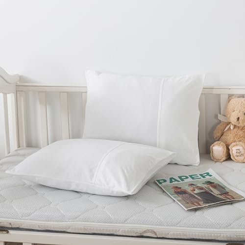 Image of Household Cotton Jersey Knit Pillowcases, Soft and Breathable Travel Pillow Cases with Envelope Closure,13 inch x 18 inch 2 Pack (Pure White)