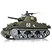 wheelfun Heng Long US in Stock, 1/16 Customized Pro Version 7.0 M4A3 Sherman RC Tank 3898 Barrel Retractable Idle Smoking 360° Rotating Turret Infrared Combat Lifting Barrel Light Sound BB Shooting