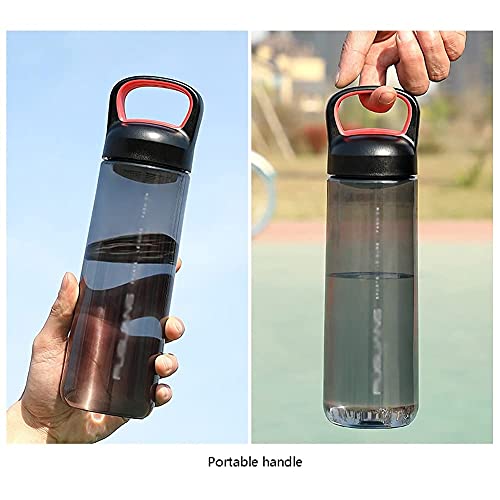 Waterfles Sportfles Grote Waterfles 700 ml / 23 OZ Wide-Mond Water Flessen met Handvat voor Wandelen Travel Outdoor Flessen Fles (Kleur: Zwart) - Image 4