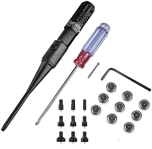 Mrtravell Bore Sight Kit Red Dot Boresighter With Button Switch For 0.177 To 0.54 Caliber Rifles Pistols Hunting With 3 Sets Of Batteries #TOP5