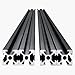VEVOR 4PCS 47.2 in (1200mm) T Slot 2020 Aluminum Extrusion Profile, European Standard Anodized Linear Rail, High-Strength Extruded Aluminum Rail for 3D Printer, CNC Machine DIY, Laser Engraving, Black