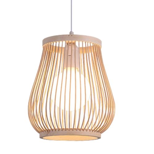 Lámpara colgante de bambú natural y techo para decoración de cafetería 5