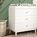 Babyletto Gelato 3-Drawer Changer Dresser with Removable Changing Tray in White and Washed Natural, Greenguard Gold Certified