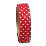 Maya Road FT2508 Candy Dots Fabric Tape for Crafting, Cherry Red