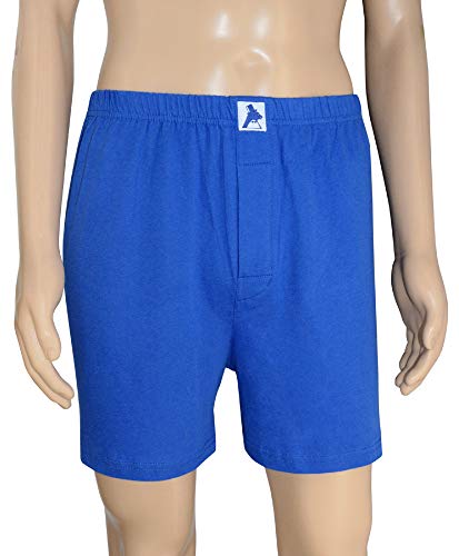 Mens Solid Royal Blue Color BOXER 100% Knit Cotton Shorts2