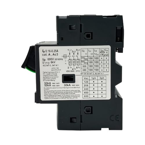Interruptor Motor Circuit Breaker GV2ME02 0.16-0.25A Botón Manual Serie GV2M LNKWEL Nuevo miniatura 3