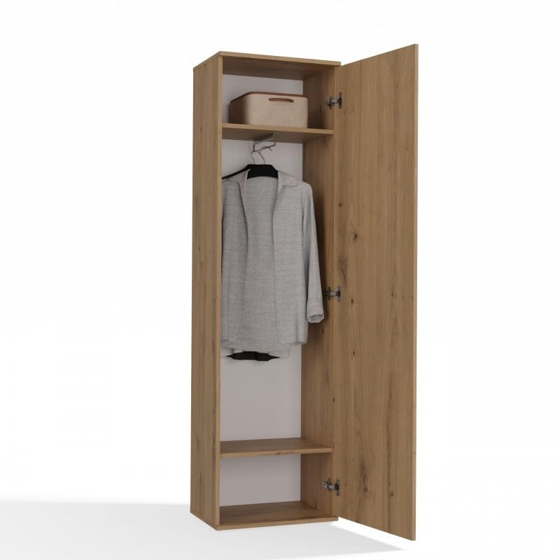 CDF Garderobe mit Spiegel Schrank Flurgarderobe Garderobenschrank Dielenschrank Kleiderschrank Stehend und Ablage Kleiderstang Flurschrank Aufbewahrungsschrank für Jacken Schuhe – Duo Artisan Küche, Haushalt & Wohnen