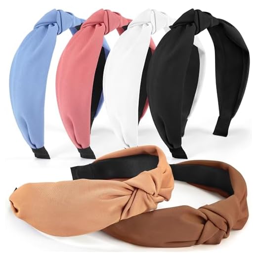 DiyJibb Headbands for Women Girls - 6PCS Stylish Top Knotted Headbands - Knotted Headband for Women - Head Bands Wide Hairband Hair Accessories