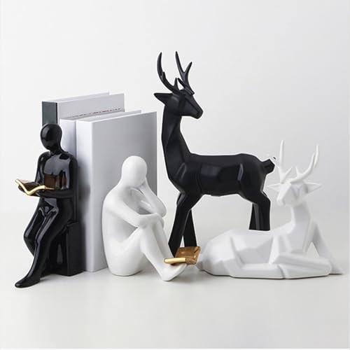 Décorations de table élégantes avec statue de cerf abstrait moderne