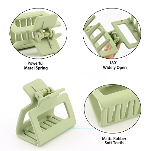 8 Pack Small Rectangle Hair Claw Clips, Matte Square Hair Clips For Women Thin Hair, Strong Hold Jaw Clip Non-Slip Hair Clip #TOP2