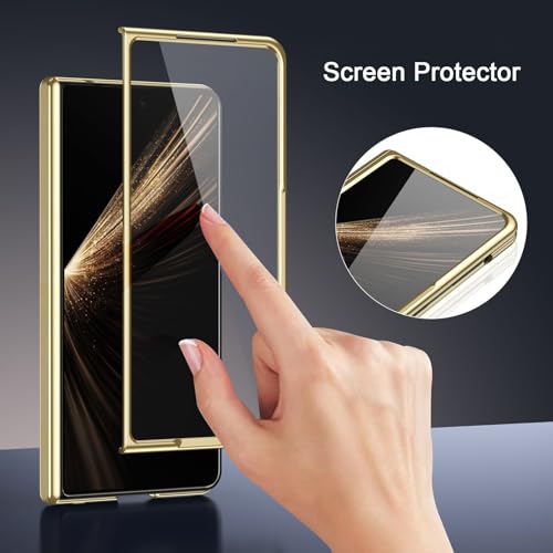 Coque Honor Magic V6 rigide protection intégrale charnière or et chrome - 3
