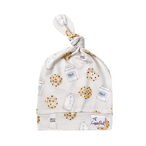 Copper Pearl Baby Beanie Hat Top Knot Stretchy Soft Chip #TOP12