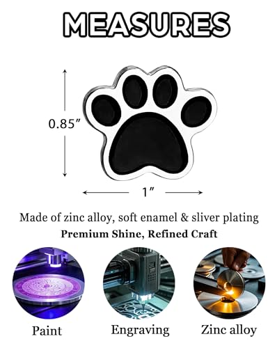 50 Pcs Dog Pins, Tiger Paws - 1" Paw Print Animal Mascot Pin for School Awards, Band, Hats, Backpack, Bags & Clothes2