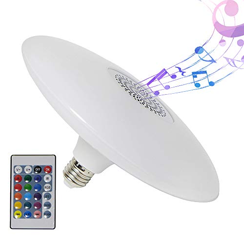 Preisvergleich Produktbild Guangmaoxin Musik Glühbirne E27 Bluetooth Lautsprecher, Dimmbare RGB LED, Mehrfarbige Leuchtmittel für Bar, Party, KTV Bühne, Feiertag, Bettlampe