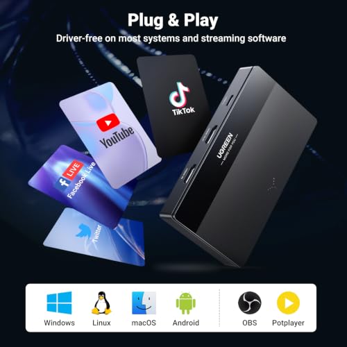 Image of UGREEN Full HD 2K 30Hz 1080P 60FPS Video Capture Card USB C 3.0