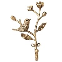 Yaoliucp Flower Wall Hooks Vintage Alloy Bird on Branch with Flowers Decorative Wall Hooks for Hanging Coats, Hats, Keys Decorative