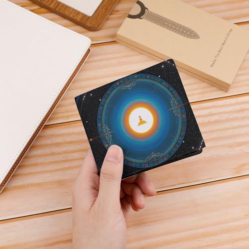 Balance Point of Cosmic Culture Wallet Elegant Leather Wallets with ID Window & 2 Card Slots, Slim Bifold Wallet for Men Women4