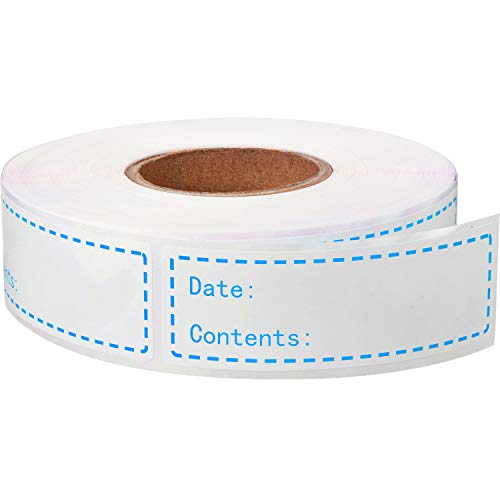 500 Pieces Food Freezer Labels 1 x 3 inches Self Adhesive Removable Storage Refrigerator Food Date Labels Easy Clean Leaves No Residue Blue