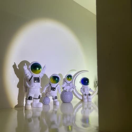 LUOZZY 4 Pcs Astronaut Cake Cupcake Toppers Birthday Outer Space Cake Cupcake Decorations Miniature