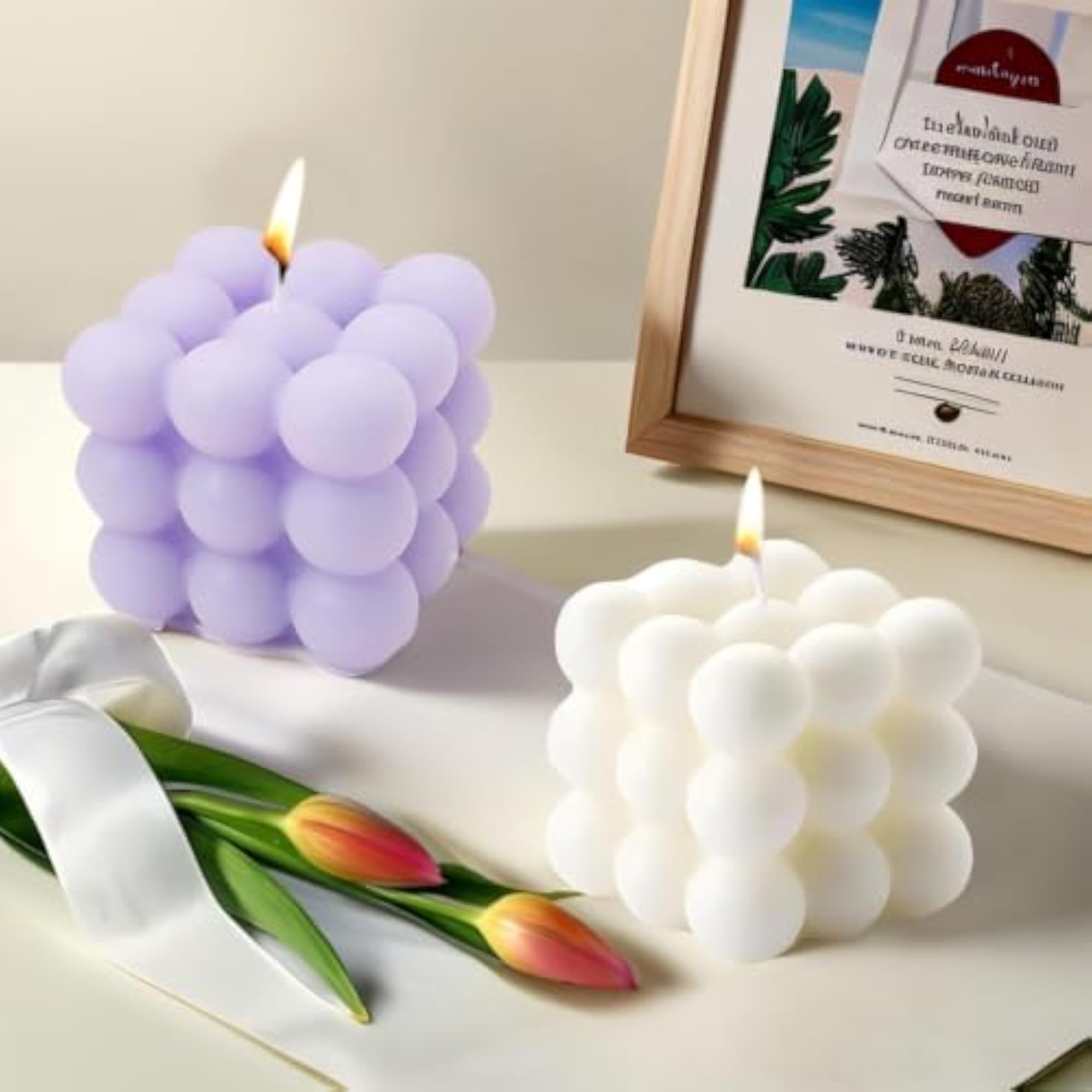 Scented Bubble Cube Candles, Aromatherapy Decorative Room Decor