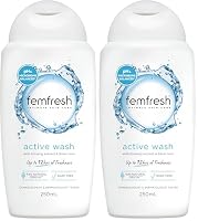 Femfresh Active Intimate Wash 250ml - With Ginseng Extract & Silver-Ion Technology, pH & Microbiome Balanced, 94% Natural Origin Ingredients, Hypoallergenic & Soap-Free - Up to 12hrs Freshness