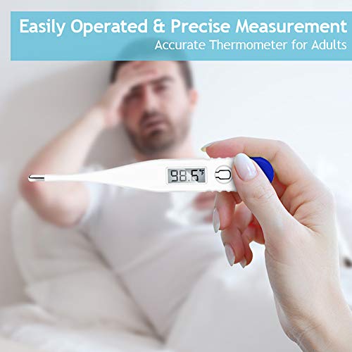 Thermometer For Fever, Quick Reading Digital Waterproof Oral Thermometer With Fever Indicator And Memory Recall, Best Accurate Rectum Armpit Reading Thermometer For Baby Kids And Adults #TOP1