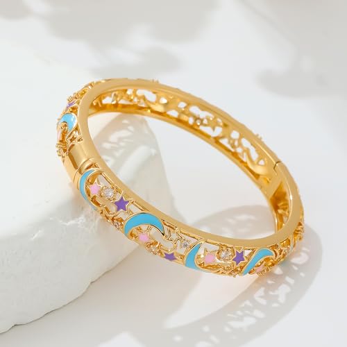 Image of Ethlyn Gifts for little girls Gold Plated Colorful Openable Kids Baby Girls Bangles Bracelets Birthday Gifts for 2years 4 years 5 years old girls