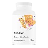 Thorne Betaine HCL & Pepsin - Digestive Enzymes for Protein Breakdown and Absorption - 450 Capsules