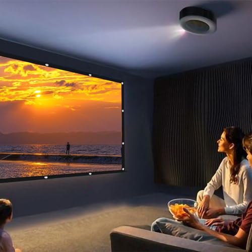 Image of Projector Screen Portable Movie Screen for Outdoor Indoor,4K 16:9 HD Foldable Wrinkle-Free Screen,1.1 GAIN,160Viewing,Support Front Rear Projection with 16 Sticky Hooks & 8 Nail Hooks (100 INCH)