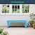 Sunnibety Weatherproof HIPS Outdoor Bench, 2-Person Patio Dining Bench, All-Weather Poly Lumber Garden Bench, Never Rot or Fade, Park Bench with Wood Grains for Porch, Garden, Deck, Entryway, Blue