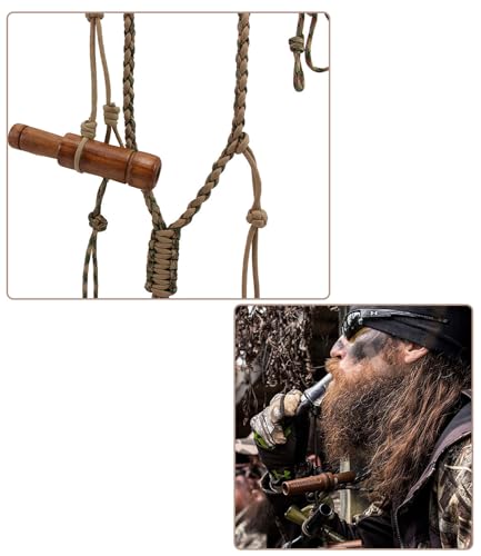 SU LIFE Professional Duck Caller Set, Black and Yellow Plastic Game Call Whistle, 2 Pack with Red Lanyard, 4.3 inch Length (Red)