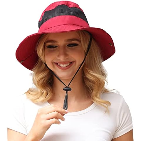 Summer Wide Brim Fishing Hat with Drawstring Cover