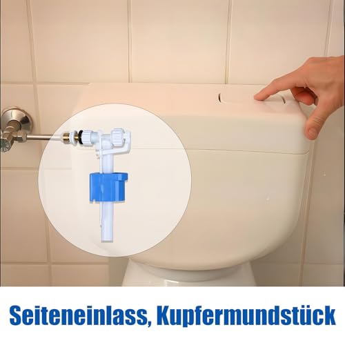 1 Stück Spülkasten Füllventil, Füllventil für Spülkasten WC Spülkasten Ersatzteile G3/8 G1/2 Zoll Für Keramik Spülkasten (Blau-Weißer)