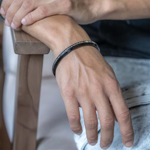 Image of Mesmerize 9 Verse Hanuman Chalisa Kada | Stainless Steel Religious Bracelet for Men | Micro-Carved Hindu Kada | Waterproof, Anti-Tarnish & Hypoallergenic | 6 Months Warranty.