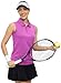 BGOWATU Women's Sleeveless Golf Polo Shirts Collared Quarter Zip Golf Pullover UPF 50+ Quick Dry Tennis Tank Tops Dark Rose 2X