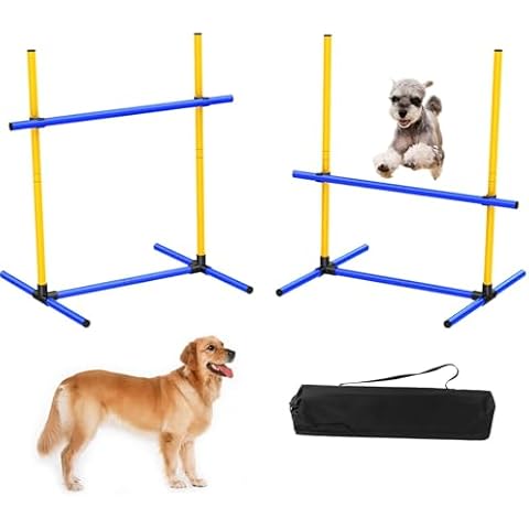 MAICOBI Dog Agility Training Equipment Set, Obstacle Course with Hurdles, Indoor Outdoor Use, Includes Carrying Bag (2) Cover