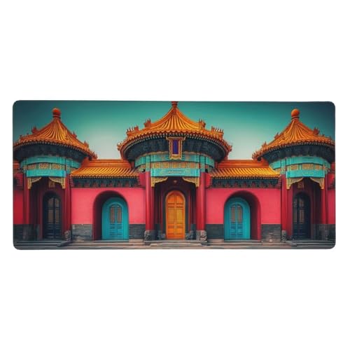 Alfombrilla De Ratón （900 x 500 x 3 mm） Ciudad Prohibida Alfombrilla De Ratón Extendida De Gran con Base De Goma Antideslizante, Mejora La Precisión Y La Velocidad, Lavable, para Gamers, Pc N2965
