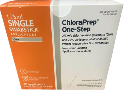 Chloraprep Single Swabstick, 1-3/4 ml, Part No. 260100