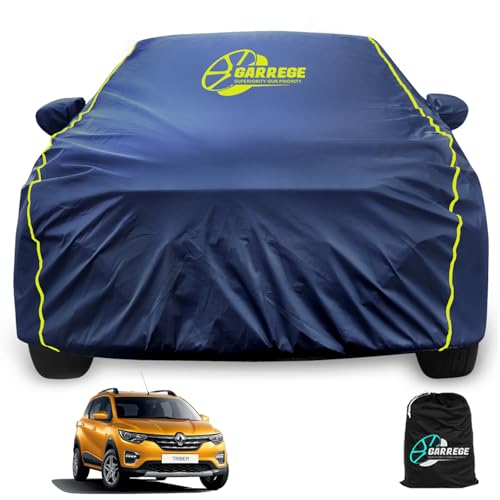 Image of Waterproof Car Body Cover for Triber 100% All Weather Proof with Mirror & Antenna Packet & Full Bottom Elastic, Triple Stitching with 100% Nail Proof Cover Navy Blue