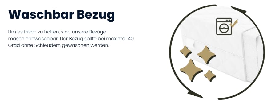 Matratzenbezug ersatz schoner bezug gesteppt reißverschluss waschbar KingBEZUG (100x200x16 cm) – Ansicht 6